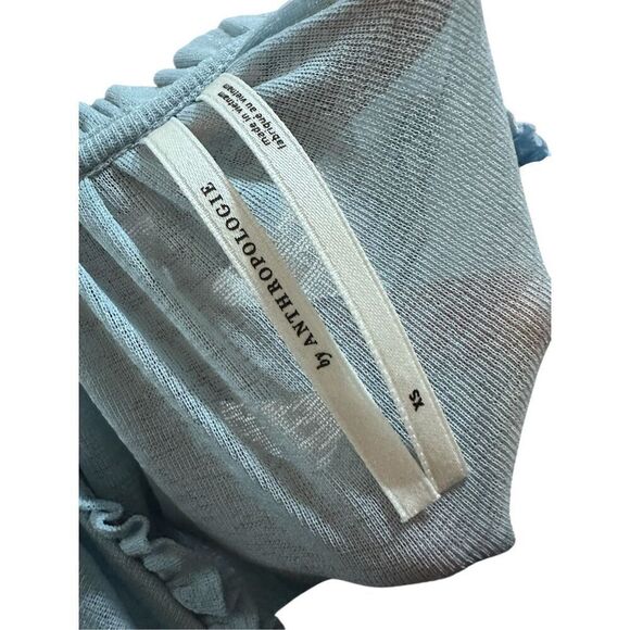 EXCELLENT CONDITION Anthropologie sheer style Long-Sleeve Femme Ruched Cropped T - Picture 8 of 10